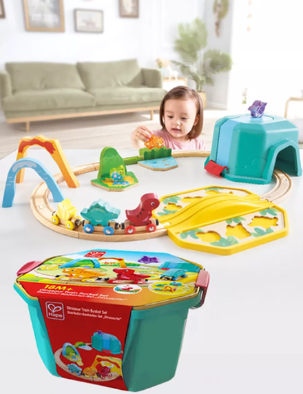 Детская игрушка "Железная дорога динозаврики " в контейнере