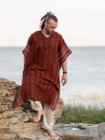 Накидка-пончо с капюшоном Tribal (терракот)