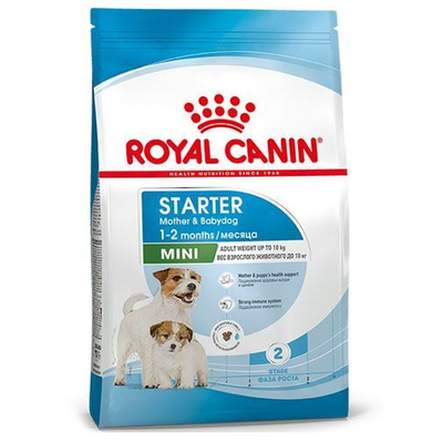 Royal canin mini starter 1 кг сухой корм для щенков до 2-х месяцев, беременных и кормящих сук 1х8