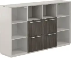 NZ-0306.GS.BT / Шкаф средний со стеклом прозр., 4 ящ., обвязка GS, фасады BT / 2024х450х1200, обвязка GS, фасады BT, стекло прозрачное GL