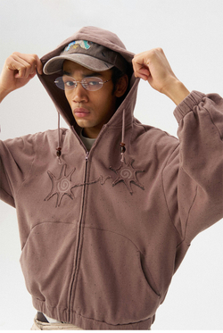 Худи Nothomme Monterest vintage variegated textured curved silhouette hooded