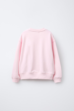 ZARA ТОЛСТОВКА С ПРИНТОМ И БАНТАМИ, РОЗОВЫЙ