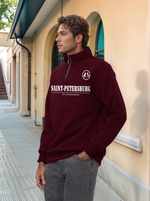 Толстовка мужская с зип-воротником "Saint Petersburg" бордо