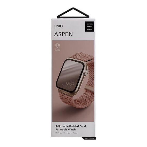 Ремешок Uniq Aspen Strap Braided для Apple Watch 42/44/45 мм (44MM-ASPPNK) розовый