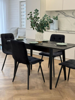 Кухонный раздвижной стол "Черный тунис" и 4 стула Дублин
