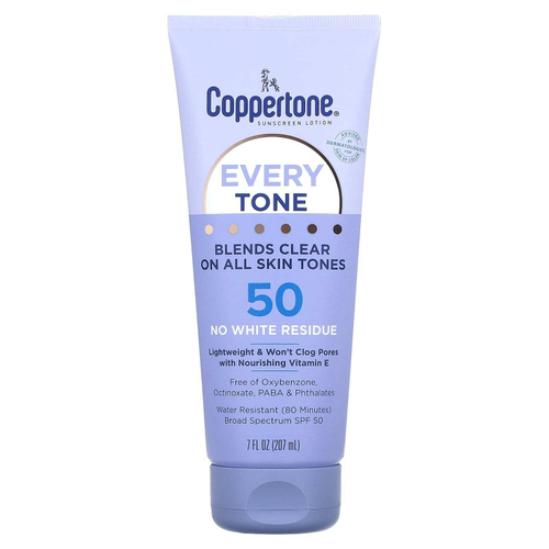 Coppertone, Солнцезащитный лосьон, Every Tone, SPF 50, 207 мл (7 жидк. унц.)