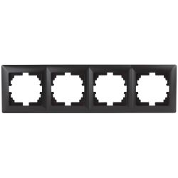 Рамка для розеток и выключателей Intro Solo 4-504-05 на 4 поста, СУ, антрацит