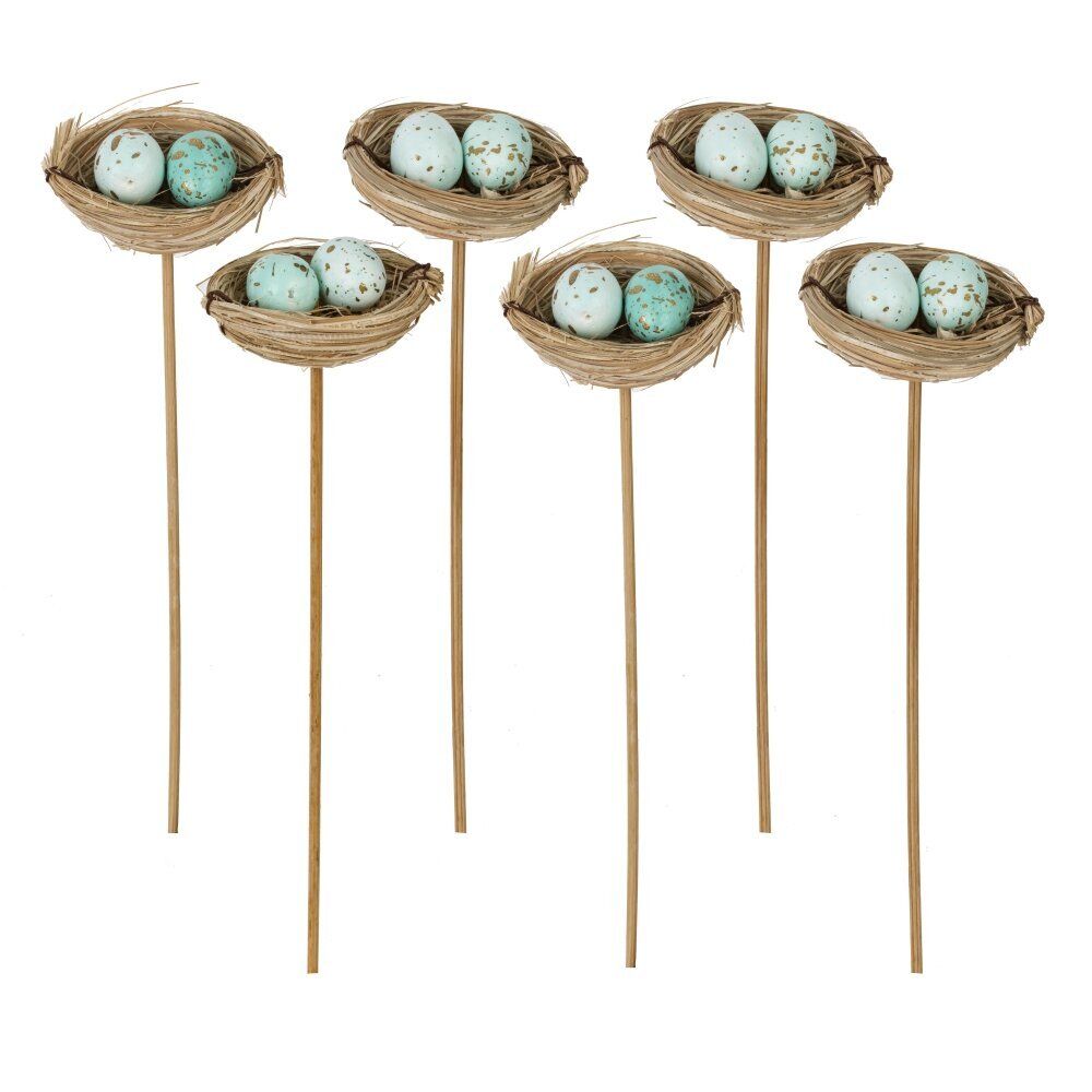GAEM Набор из 6-ти изделий декоративных (вставка) "Гнездо пасхальное" (6*5*3), L26 W17 H5,5 см