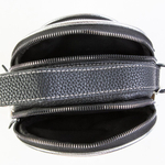 Сумка женская маленькая 22х17х9 см серебристая с чёрным 7558-5