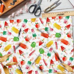 Ткань кулирная гладь фруктовое мороженое