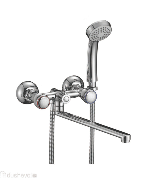 Смеситель для ванны 300мм Даманто Кристал ВА01.10 шаровый.,хром.,лейка3 реж.,излив