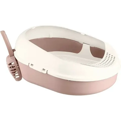 Лоток для кошек с бортом, сеткой и совком «Космо» 51,9 x37,8 x 21,3 см, цвет какао