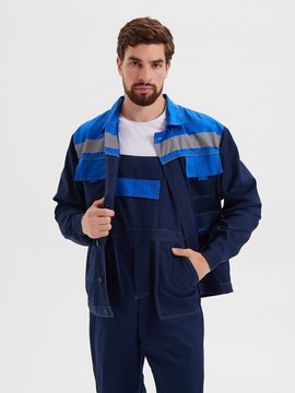 Костюм "Нова" полукомбинезон (саржа/т.синий/василек)