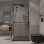 Душевая перегородка Niagara Nova NG-686-12BLACK (120х195) черный матовый,стекло прозрачное,1 место