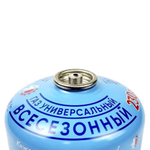 Газ для портативных плит "Следопыт", метал. баллон, 230гр. резьб. Россия  PF-FG-230R