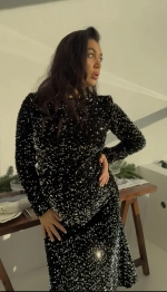 Бархатное платье с серебряной пайеткой