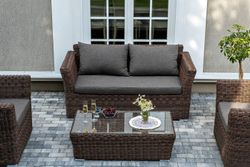 "Капучино Сингл" лаунж-зона из искусственного ротанга, цвет коричневый