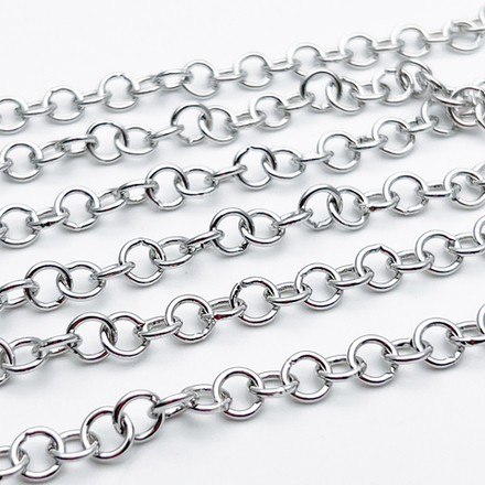 Цепочка, цвет серебро (родий), размер звена около 6 мм, цена за отрезок 50 см