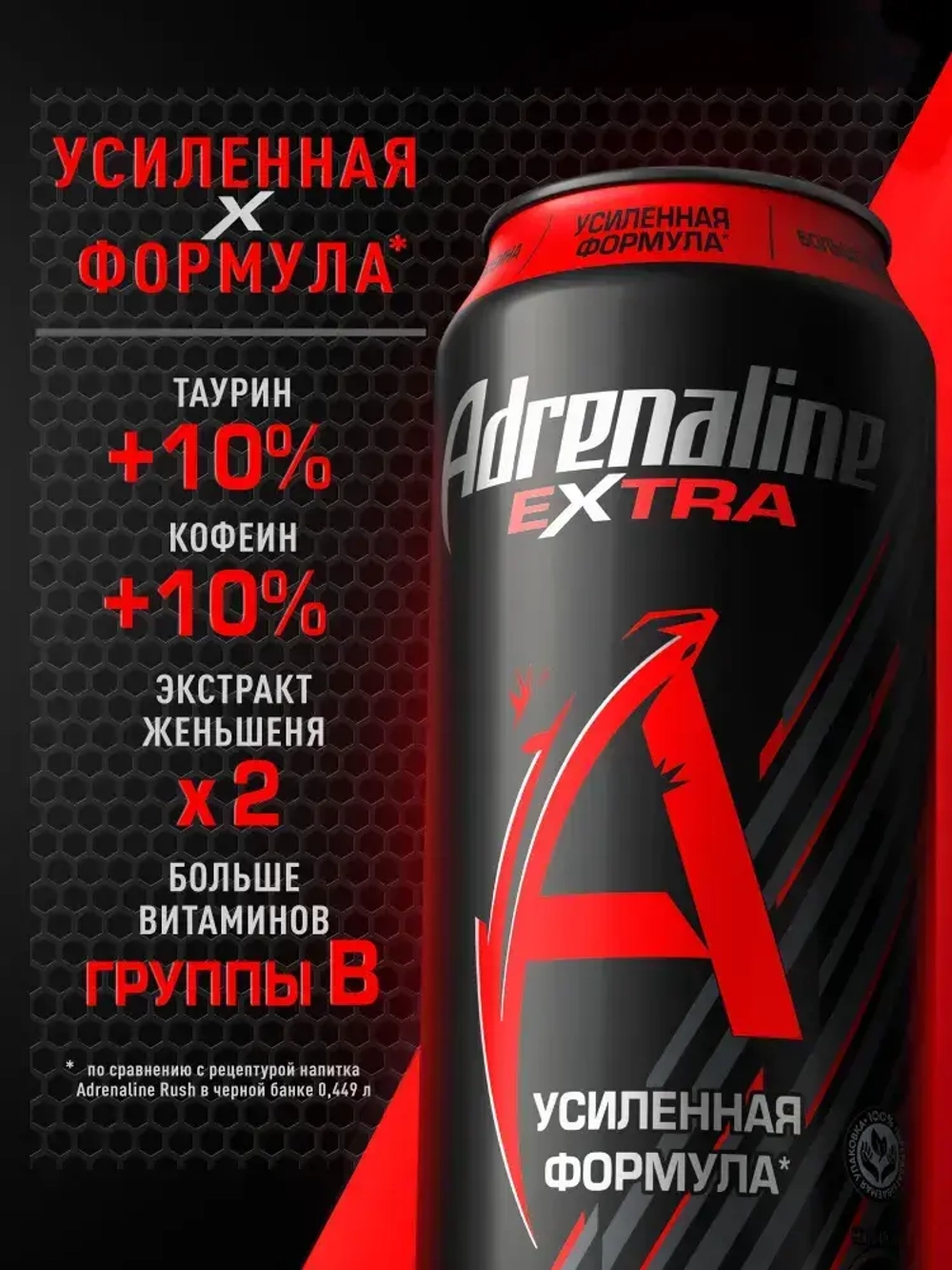 Энергетический напиток Adrenaline Rush Extra, 449 мл