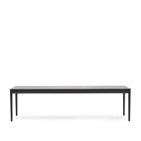 Раздвижной стол Lenon черный из шпона и массива дуба 200(280)x90