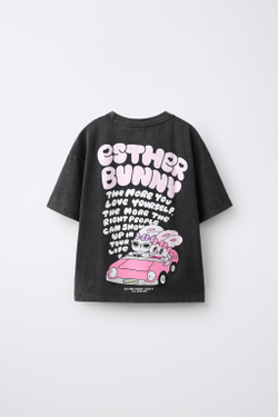 ZARA ФУТБОЛКА ESTHER BUNNY ©, АНТРАЦИТОВО-СЕРЫЙ