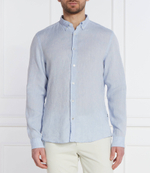 Льняная рубашка S-LIAM BOSS BLACK - голубой(50513849)