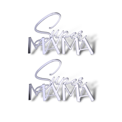 Топпер Мини надпись "Super мама" 2шт акрил