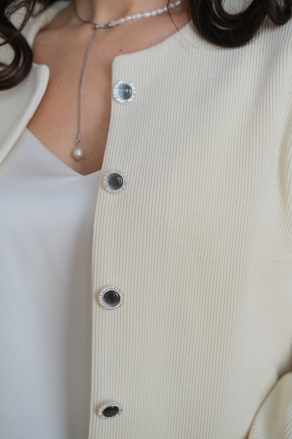 Кардиган сливочный из трикотажного вельвета