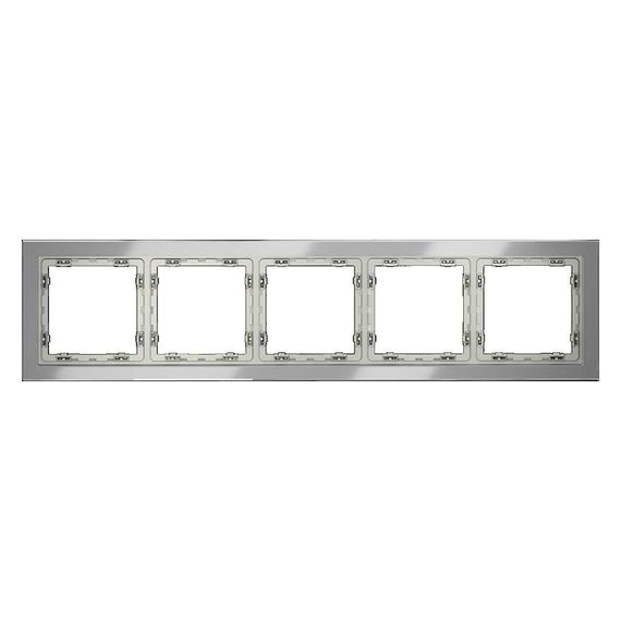 Рамка стеклянная Voltum S70 на 5 постов, (сталь, стекло) VLS110505