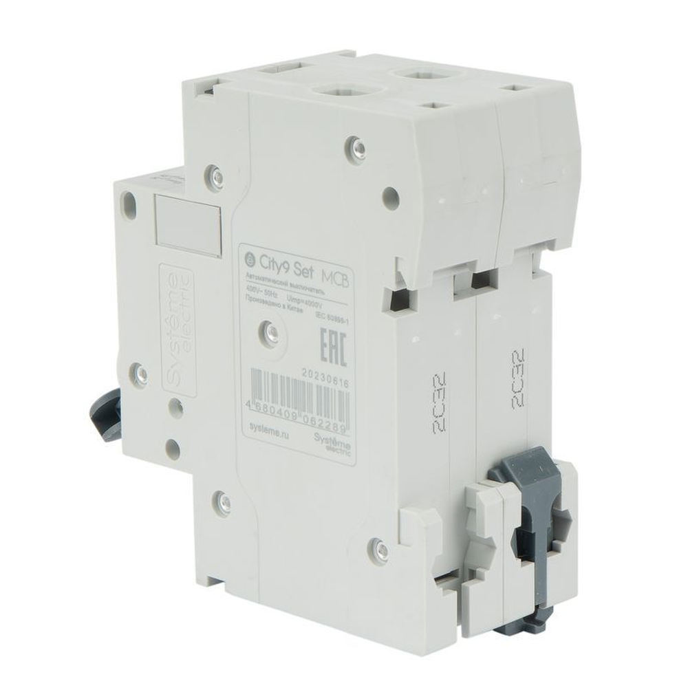 Выключатель автоматический двухполюсной C 32А 4.5кА City9 Systeme Electric