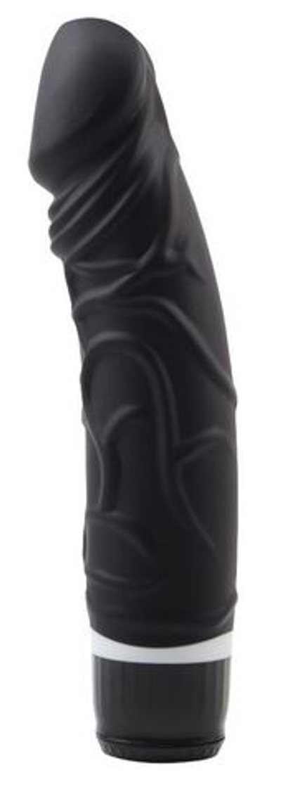 Черный вибратор-реалистик Thick Realistic Dildo - 19,5 см.