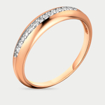 Кольцо для женщин из розового золота 585 пробы с фианитами (арт. 50028500)