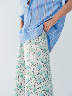 ZARA РУБАШКА ОВЕРСАЙЗ В ПОЛОСКУ - LIMITED EDITION, СИНИЙ