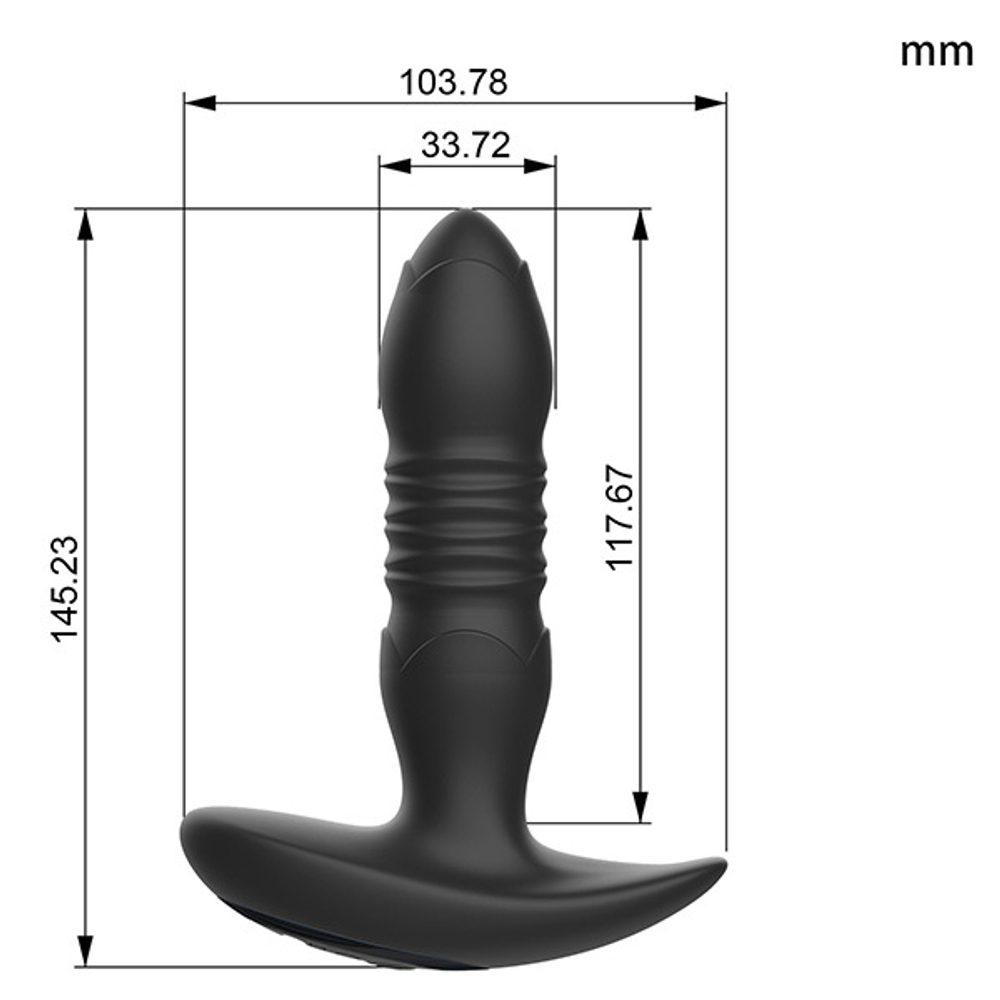 Черный анальный вибромассажер 14,5см с пультом ДУ I-Moon Black  MY-618