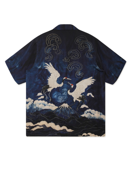 Рубашка Кор. Рукав Boro Crane Camp Collar Shirt Boro Crane Print