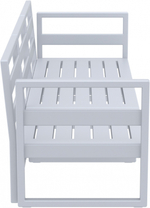 Диван пластиковый трехместный с подушками Siesta Contract Mykonos XL, серебристый, бежевый