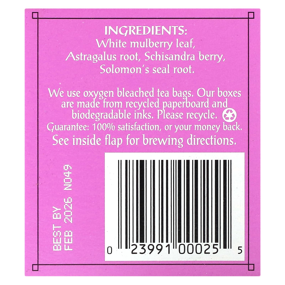 Triple Leaf Tea, чай из листьев шелковицы, без кофеина, 20 чайных пакетиков, 33 г (1,16 унции)