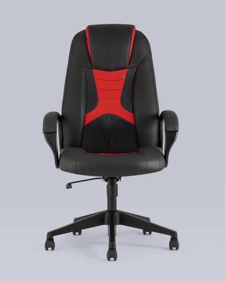 TopChairs ST-CYBER 8 RED ткань/экокожа черный/красный