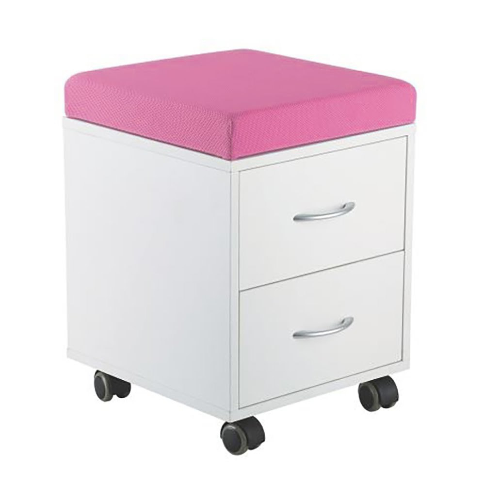 Тумба Fundesk на колёсиках с 2 ящиками и пуфом (SS15W)