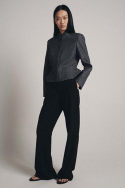 ZARA ЖАКЕТ С БАСКОЙ ИЗ СМЕСОВОГО ЛЬНА — ZW COLLECTION, БЕЖЕВЫЙ/ТЕМНО-СИНИЙ