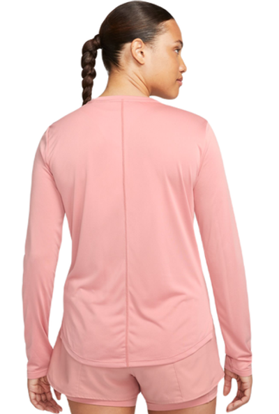 Женская теннисная футболка (dł. Рукава) Nike Dri-FIT One Standard Fit Top - red stardust/white