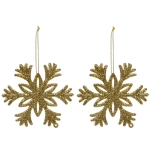 Подвеска «Снежное волшебство» 10 см (набор 2 шт), золото