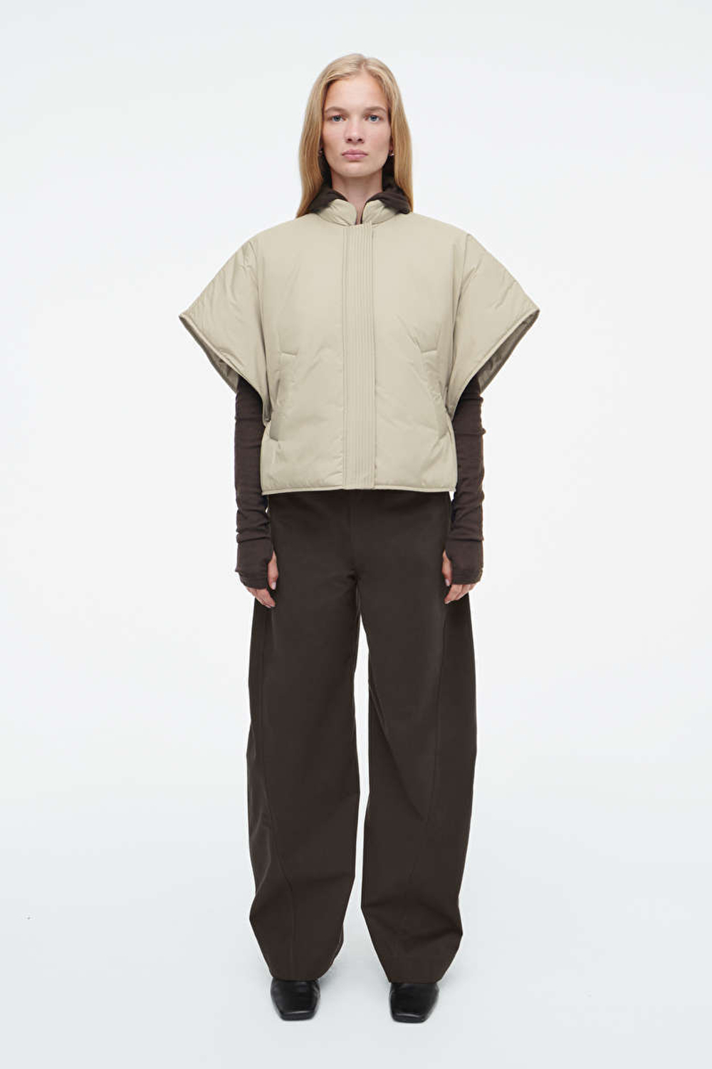 COS ЖИЛЕТ С УКОРОЧЕННОЙ ПОДКЛАДКОЙ, БЕЖЕВЫЙ