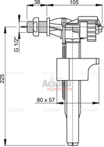 Клапан шаровый ALCAPLAST 1/2 горизонт. (Чехия) A15/A150