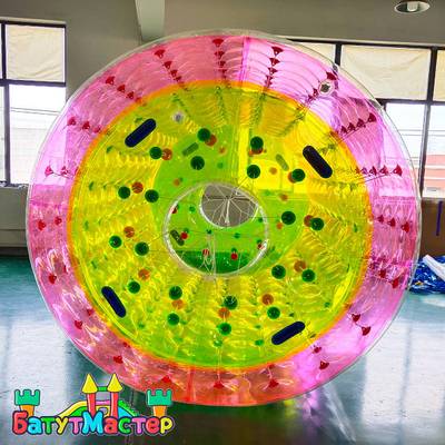 Аттракцион Водный роллер (Гидророллер) "Розово-желтый" ПВХ, 2.4*2.2*2.2 м