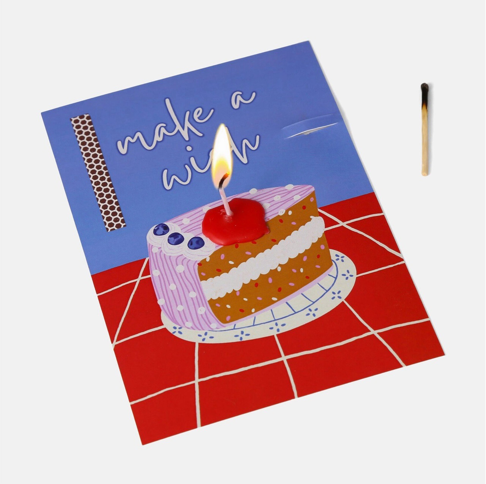 открытка-свечка «make a wish»
