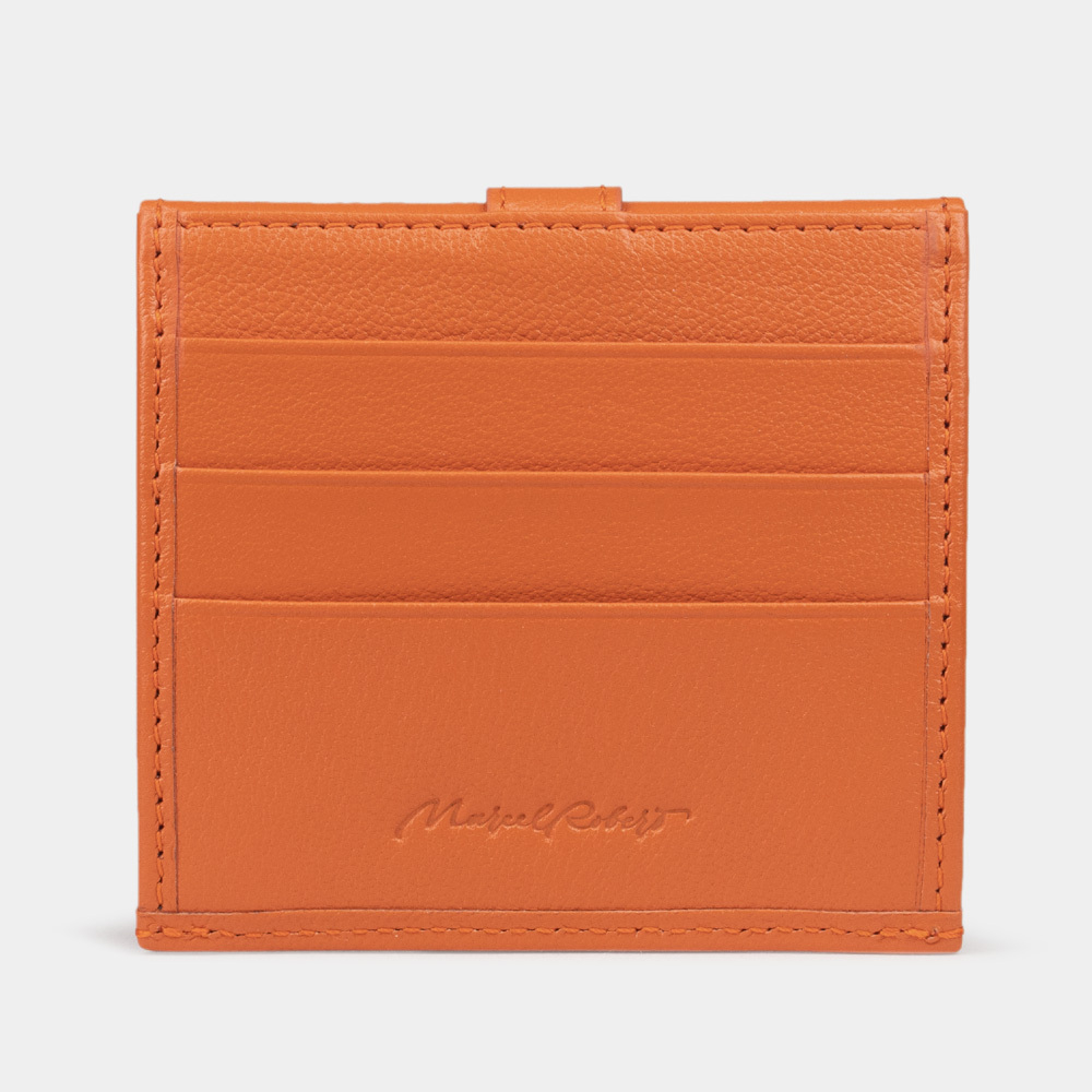 Кардхолдер-кошелек Perle из кожи козы, оранжевого цвета