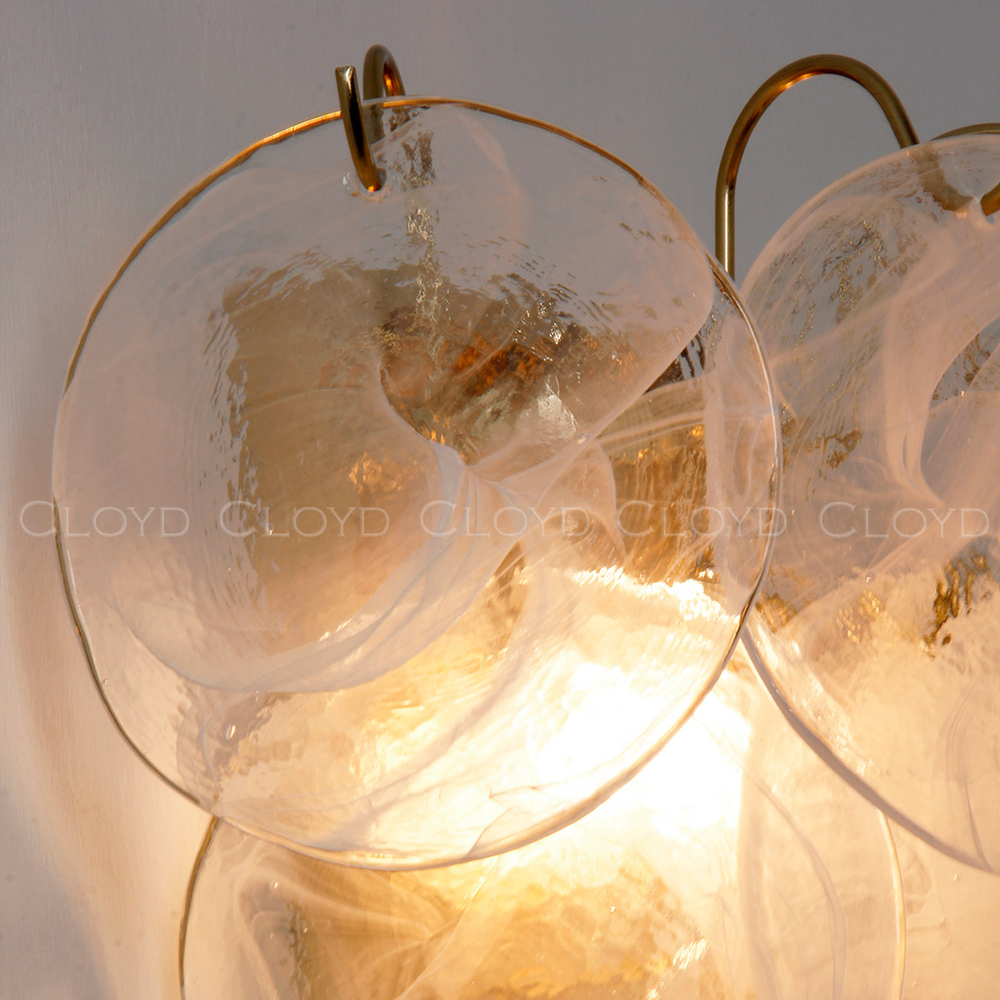 Бра Cloyd LINZE-B W2 / выс. 32 см - латунь - белое стекло (арт.20482)