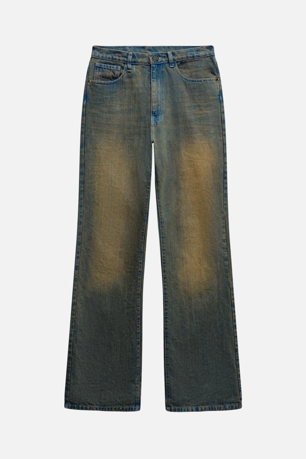 Джинсы bootcut с эффектом ржавчины