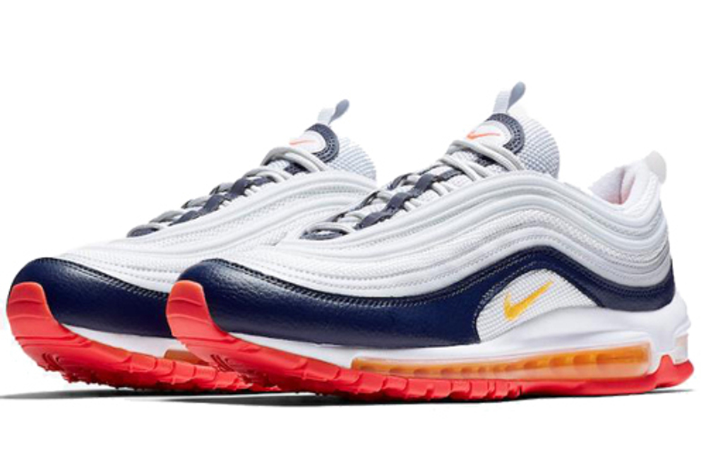 Кроссовки Nike Air Max 97 Midnight Navy Laser Orange (Женская размерная сетка)
